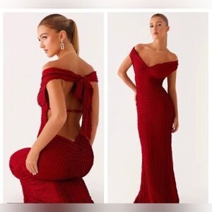 NWT Peppermayo Chantelle Maxi Dress in Red Size 8